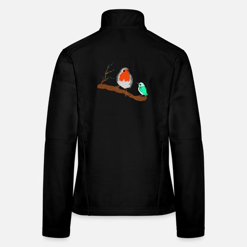 Pretty robin on a branch Women's Softshell Jacket