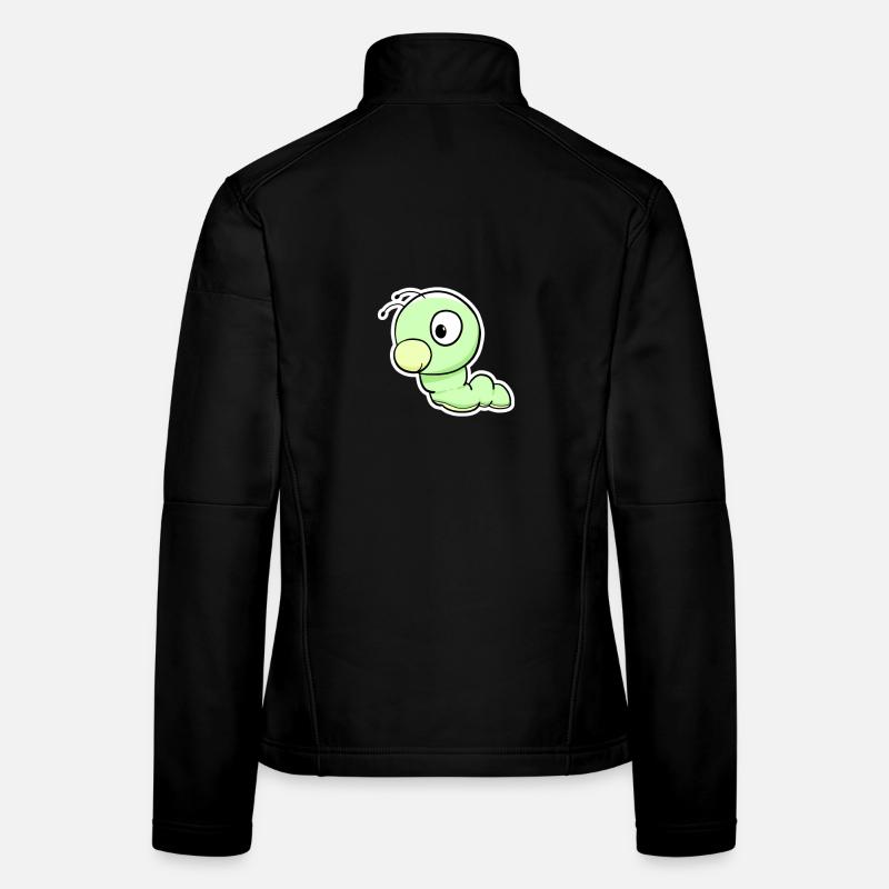 Green Worm Cartoon Women's Softshell Jacket