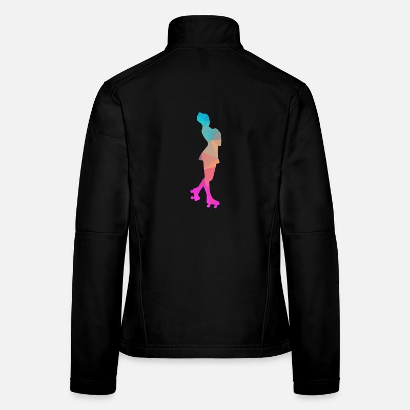 Conception abstraite de glace et de patins à roulettes - Veste en tissu softshell Femme - noir