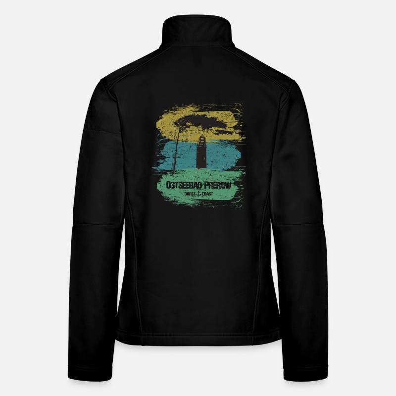 Prerow Ostsee - DarssCoast - Halbinsel Darss - Frauen Softshelljacke - Schwarz