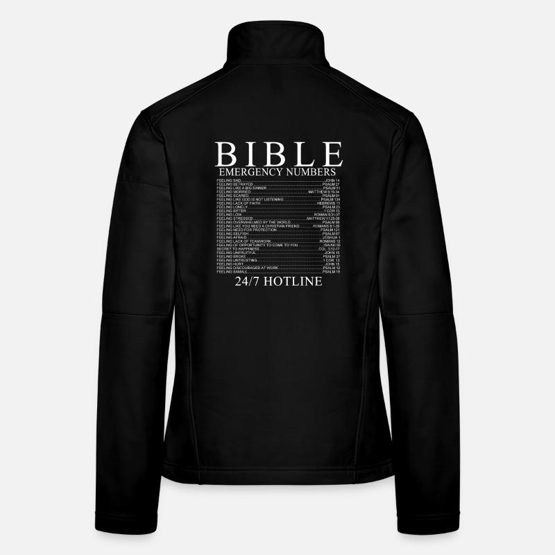 Notrufnummern der Bibel Frauen Softshelljacke