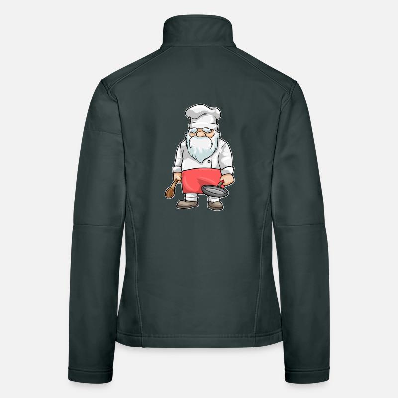 Chef avec pan de chapeau de chef et cuillère en bois Veste en tissu softshell Femme