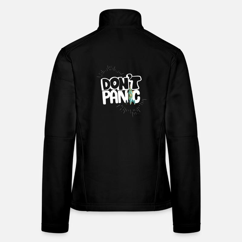 Pas de peur panique disant bande dessinée fusée humour aide Veste en tissu softshell Femme