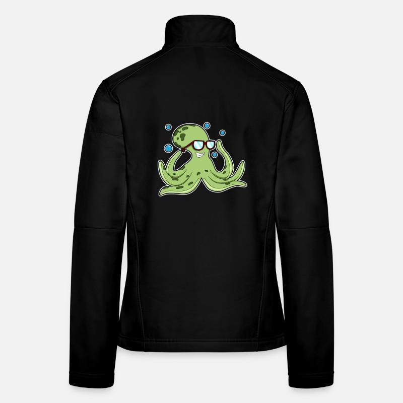 Krake Brille - Frauen Softshelljacke - Schwarz