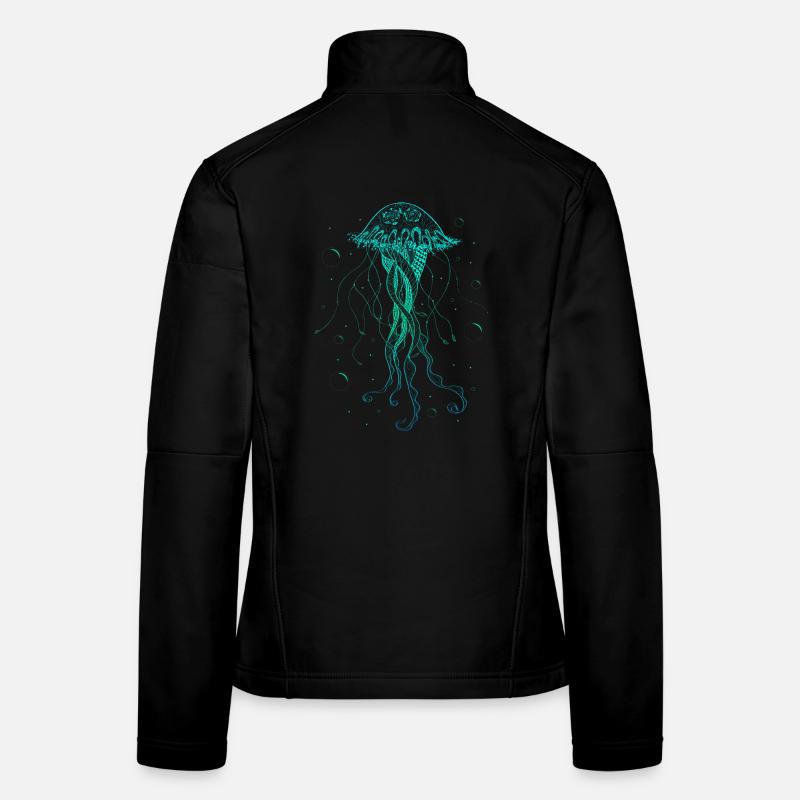 Qualle Meerestier Psychedelische Kunst Geschenk Frauen Softshelljacke