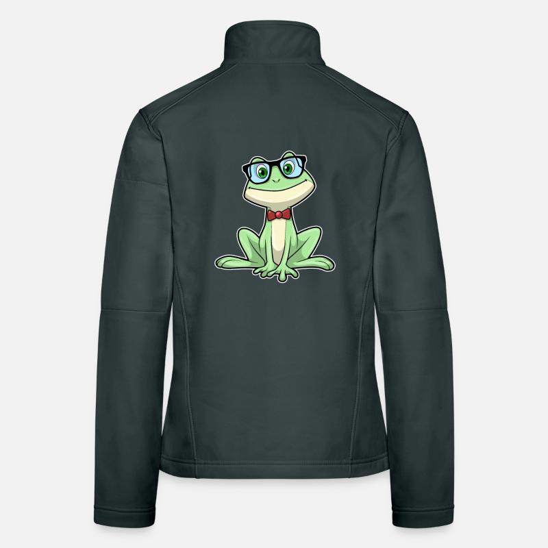 Grenouille Nerd étudiant lunettes cravate Veste en tissu softshell Femme