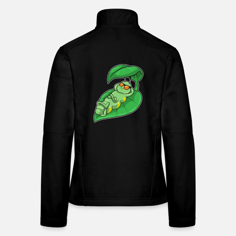 Raupe mit Blatt als Sonnenschirm Frauen Softshelljacke