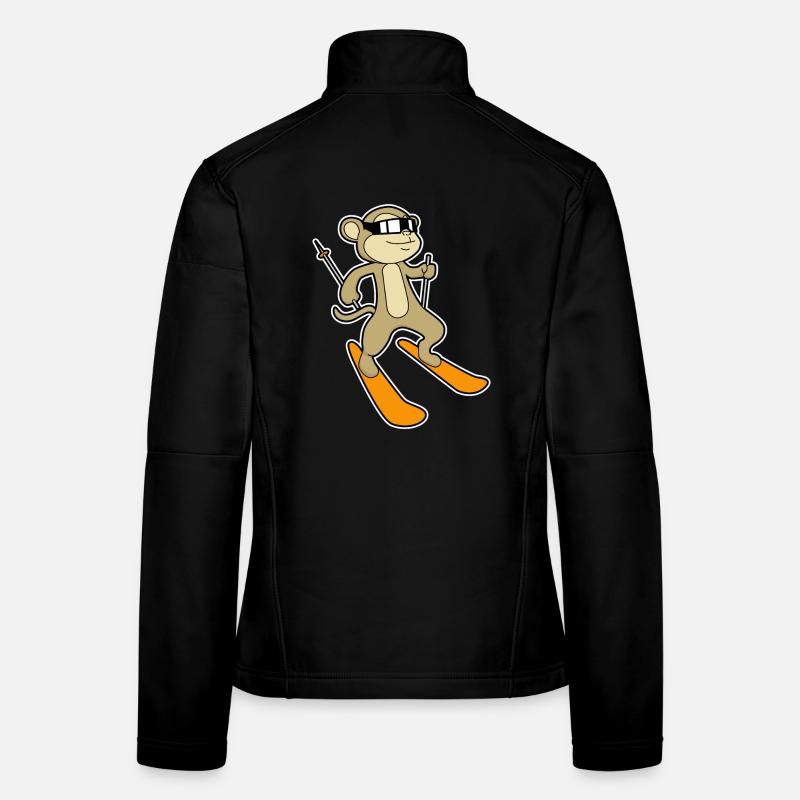 Affe Skifahrer Ski Frauen Softshelljacke