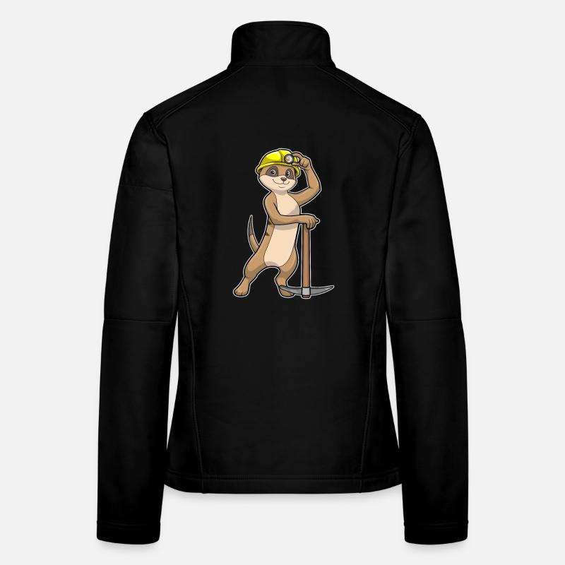 Erdmännchen Bergarbeiter Spitzhacke Bergbau Frauen Softshelljacke