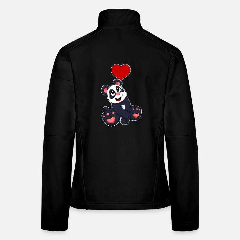 Cœur de panda Veste en tissu softshell Femme