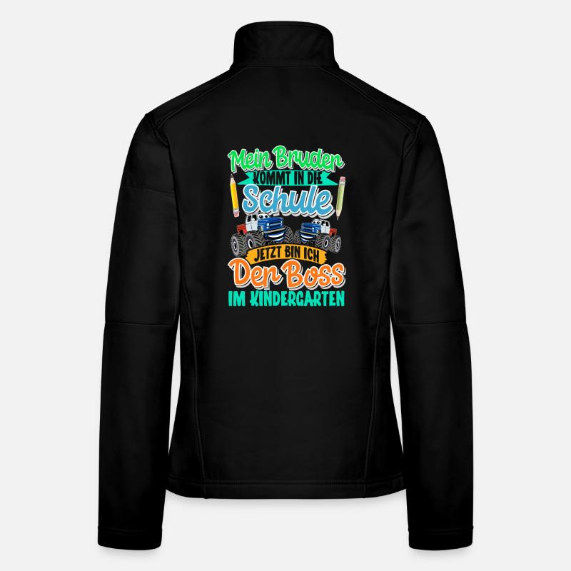 Bruder Einschulung Kindergarten Monstertruck Frauen Softshelljacke