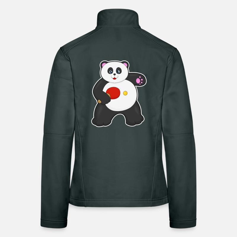 Raquette de tennis de table panda Veste en tissu softshell Femme