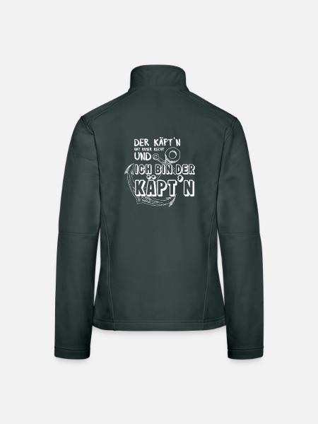 Käptn Kapitän Anker Schifffahr Bootsführerschein - Frauen Softshelljacke - Schwarz - Hinten