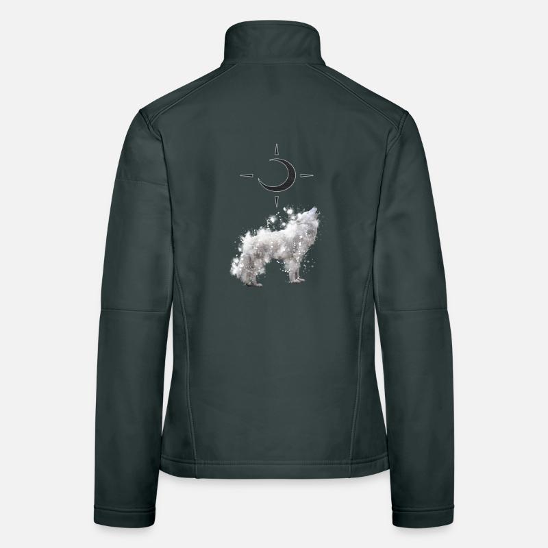 Wolf's Art with Crescent Women's Softshell Jacket
