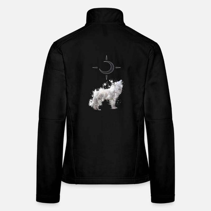 Wolf's Art with Crescent Women's Softshell Jacket