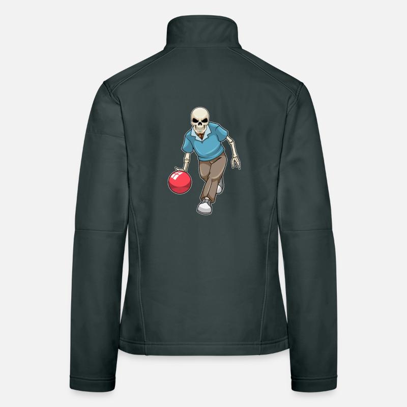 Skelett Bowling Bowlingkugel Frauen Softshelljacke