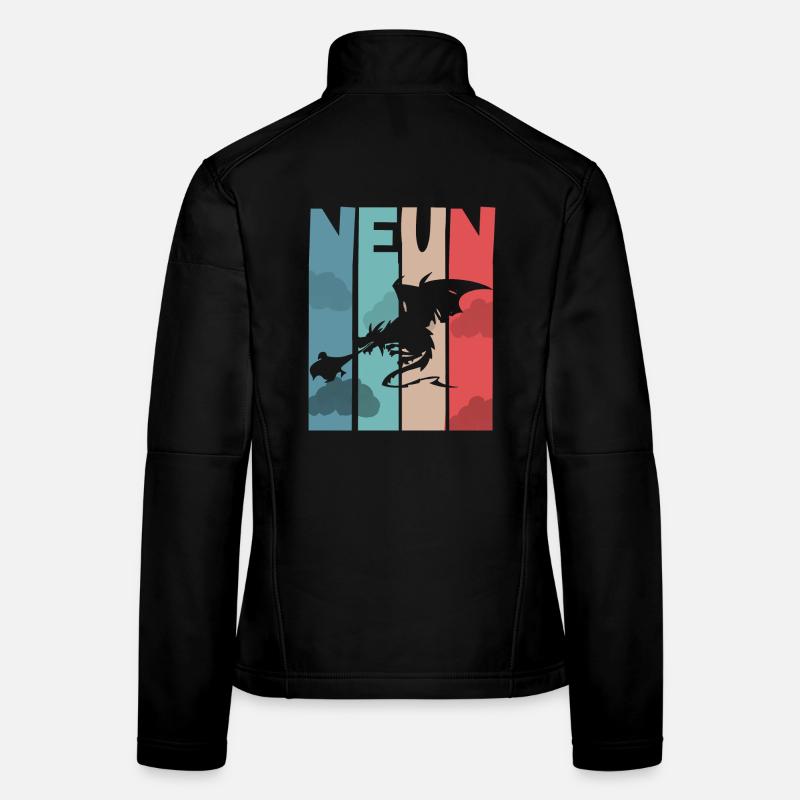 Drache 9. Geburtstag Kinder Drachen Frauen Softshelljacke