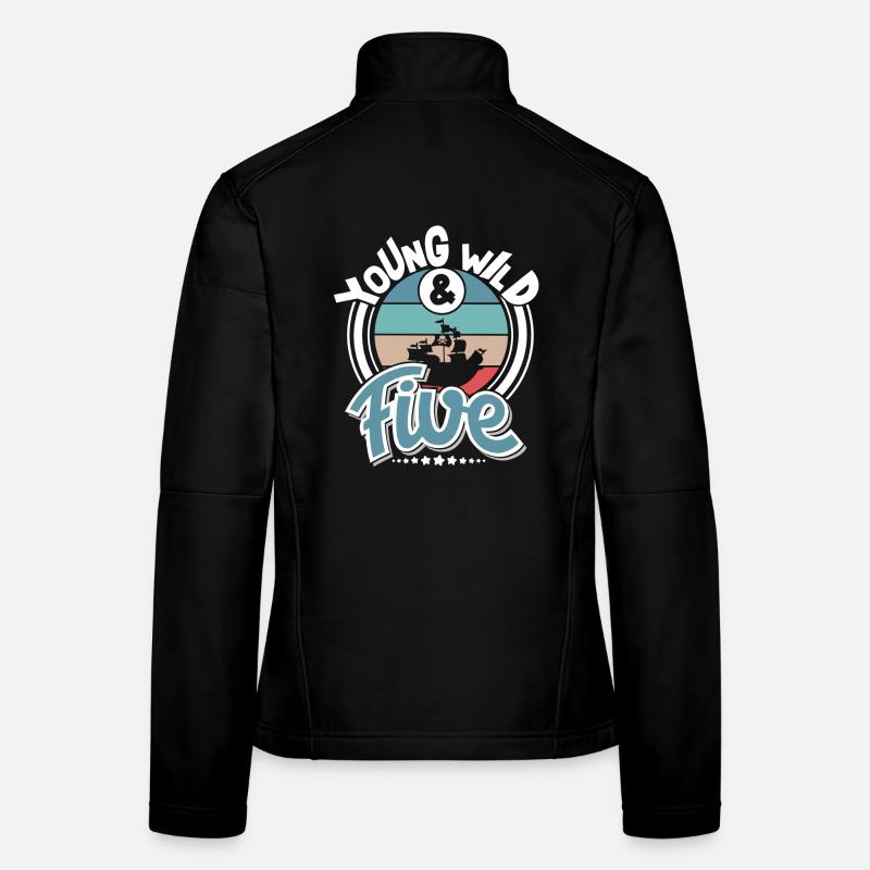 5e anniversaire pirate pirate pirate Veste en tissu softshell Femme