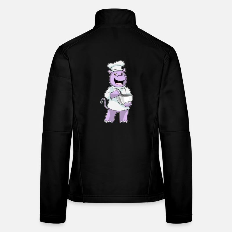 Hippopotame comme cuisinier avec bol Veste en tissu softshell Femme