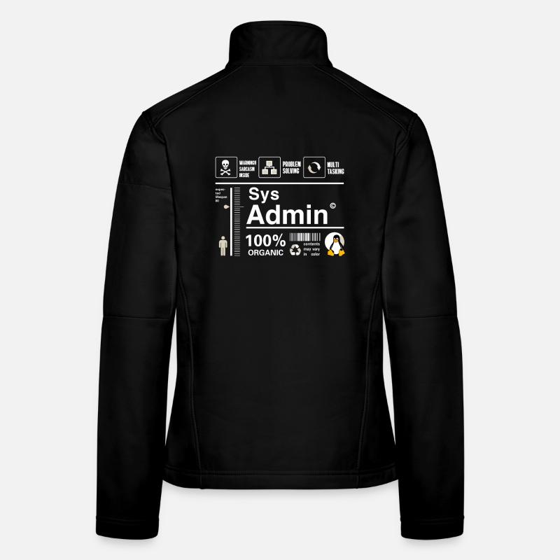 Sys Admin Penguin Ordinateur Nerd pc Platine cpu inh - Veste en tissu softshell Femme - noir