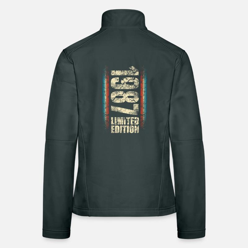 1987 Année de naissance Année de construction Né 1987 Anniversaire Veste en tissu softshell Femme