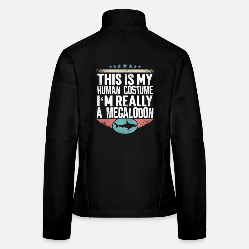 Megalodon Riesen Hai - Frauen Softshelljacke - Schwarz