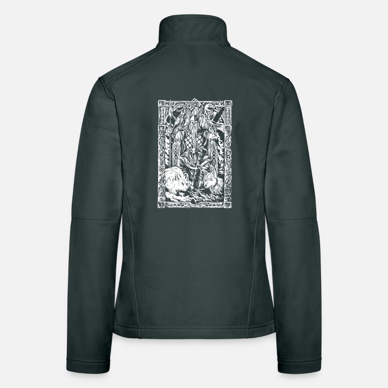 Viking table with wolves and ravens Women's Softshell Jacket