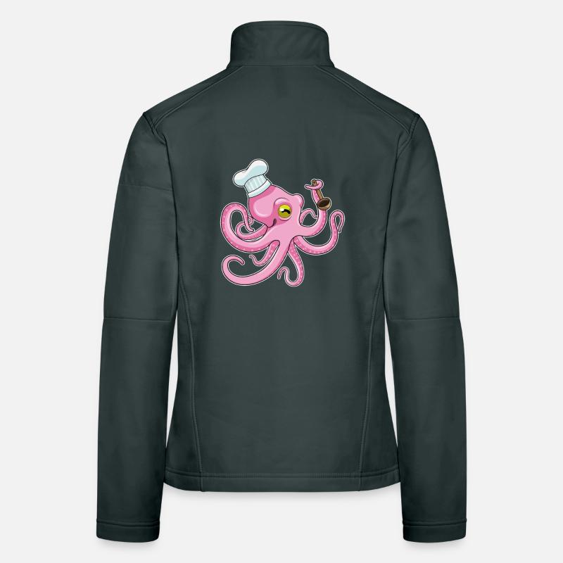 Krake Koch Kochlöffel Kochen Frauen Softshelljacke