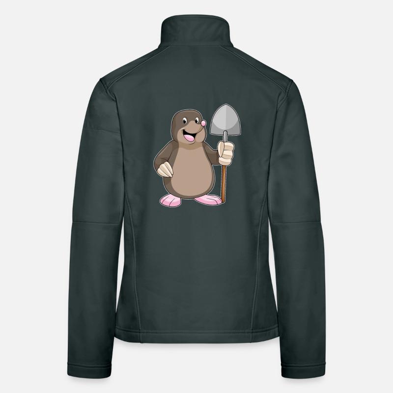 Taupe avec pelle Veste en tissu softshell Femme