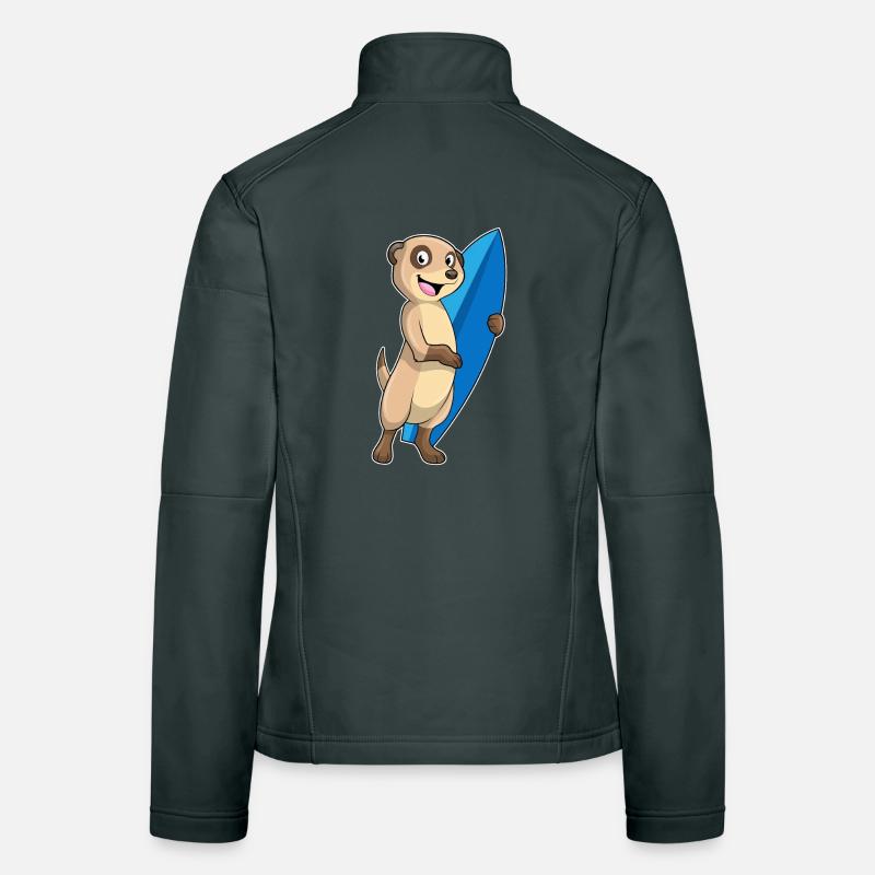 Erdmännchen Surfen Surfbrett Sommer Frauen Softshelljacke