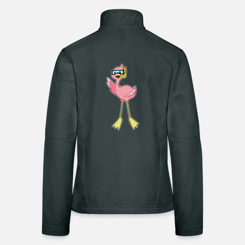 Flamingo Diver Snorkel Diving Women's Softshell Jacket