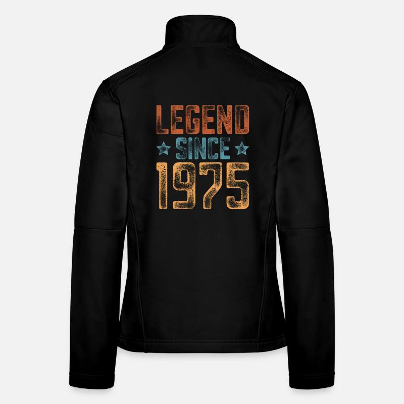 1975 Naissance Année de naissance Anniversaire Veste en tissu softshell Femme