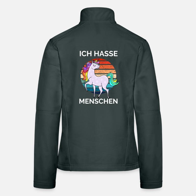 buntes Einhorn - Ich hasse Menschen Frauen Softshelljacke