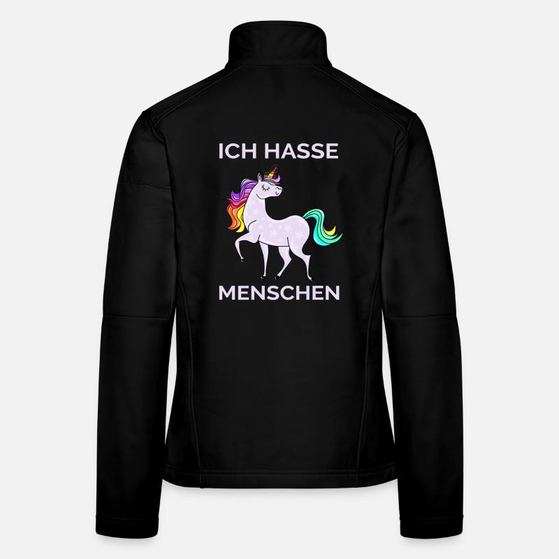 ICH HASSE MENSCHEN EINHORN Frauen Softshelljacke
