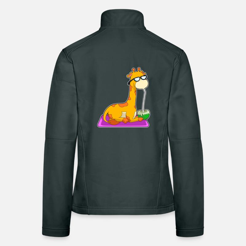 Giraffe mit Kokosnuss Veste en tissu softshell Femme