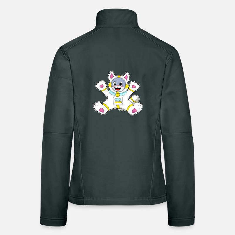 Cat Astronaut Space Veste en tissu softshell Femme