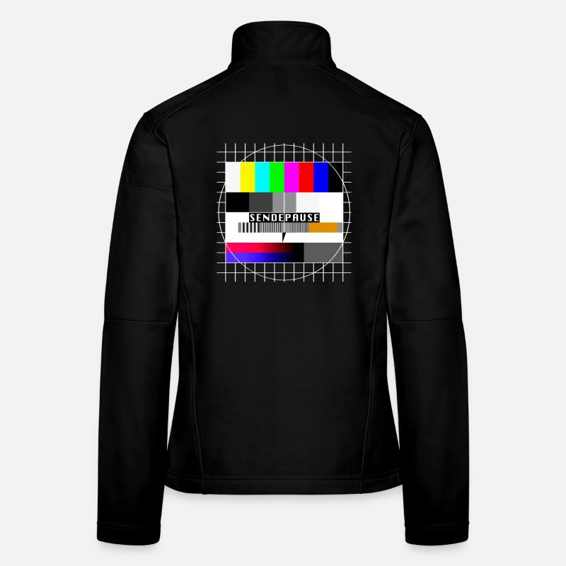 Testbild Sendepause 80er 90er Jahre Party Kostüm - Frauen Softshelljacke - Schwarz