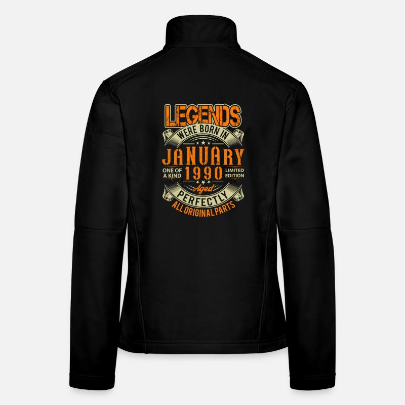1990 Januar Geburtstag Legende Frauen Softshelljacke