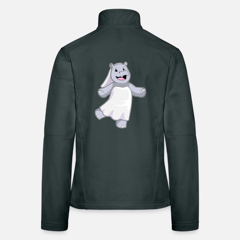 Hippopotame comme une mariée avec voile Veste en tissu softshell Femme