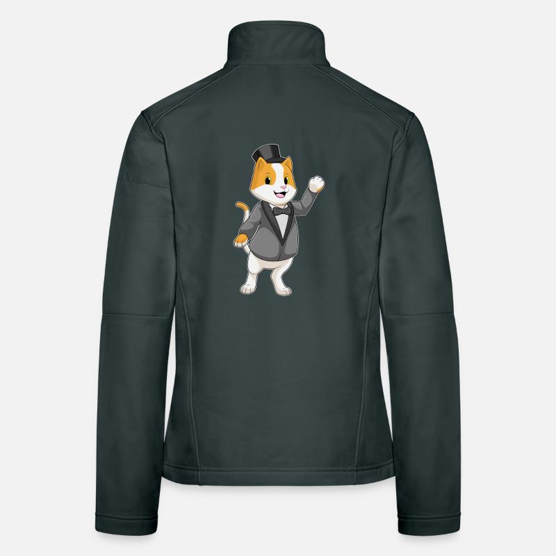 Cat Groom Jacket Wedding Women's Softshell Jacket