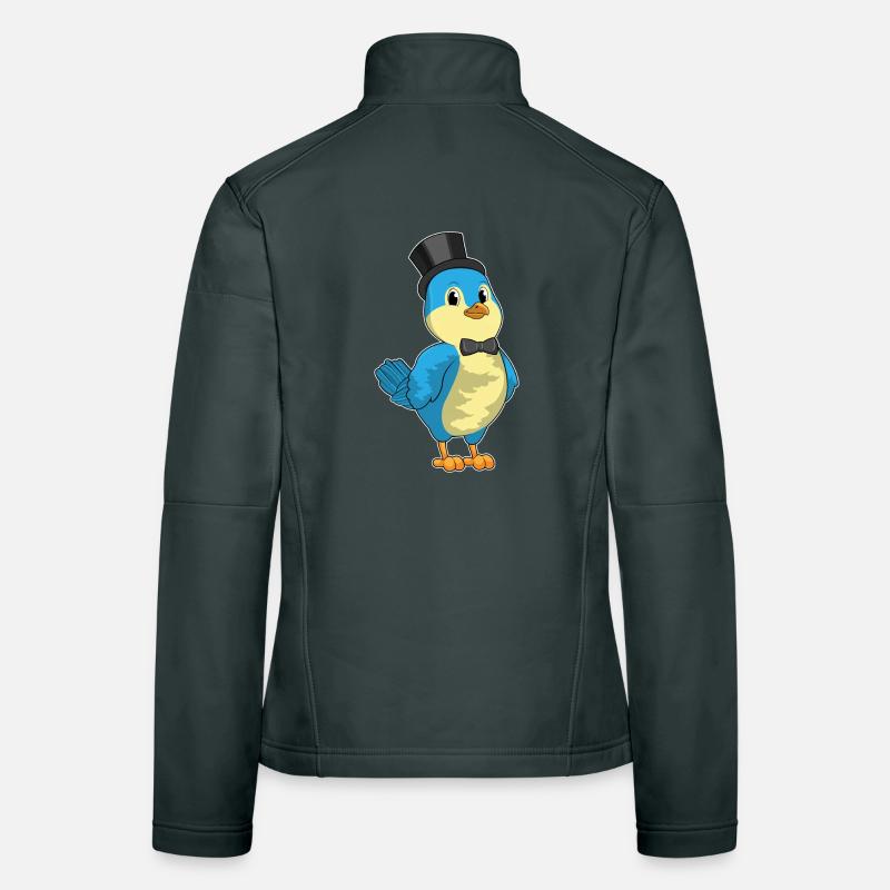 Bird Groom Top Hat Wedding Women's Softshell Jacket
