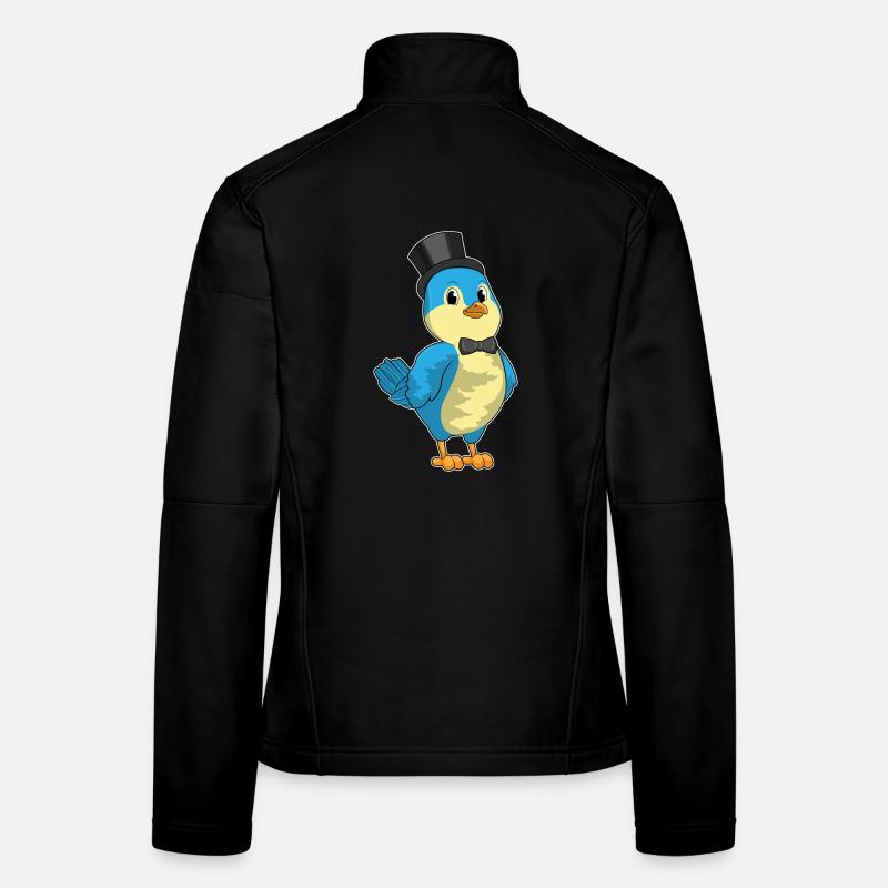 Bird Groom Top Hat Wedding Women's Softshell Jacket
