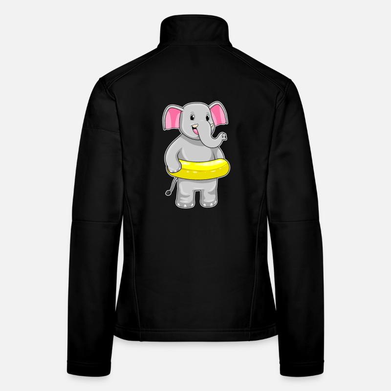 Été de nage dans le ring de nage d’éléphants Veste en tissu softshell Femme
