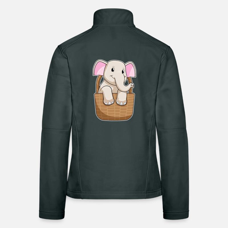 Elefant Korb Frauen Softshelljacke