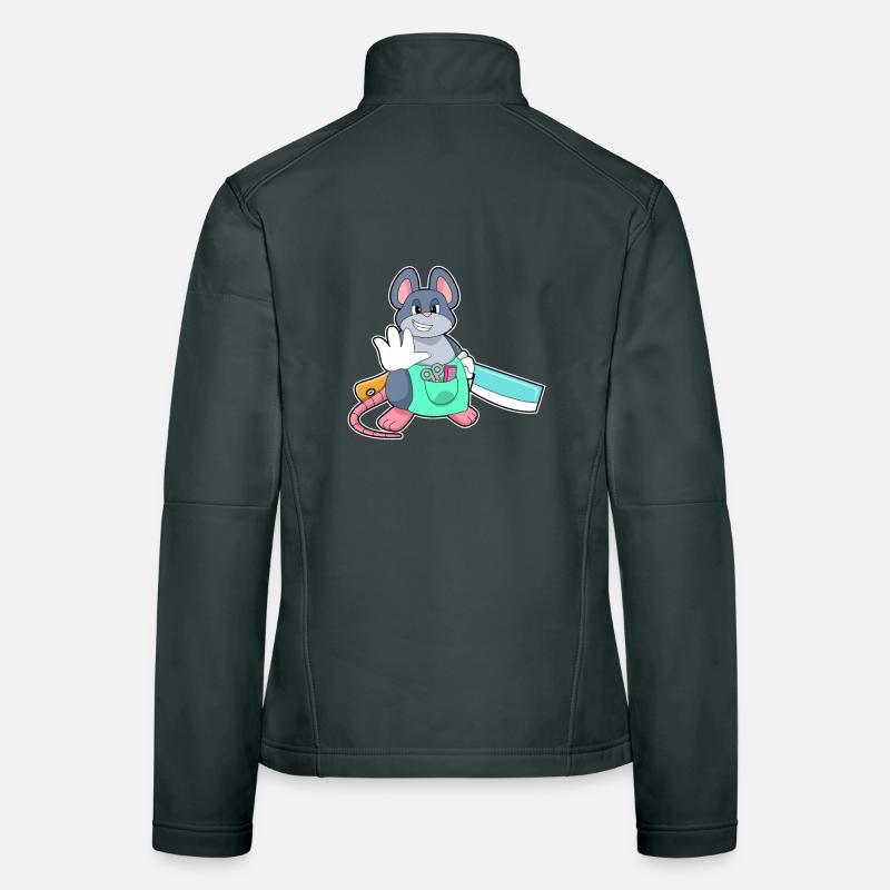 Souris comme coiffeur avec ciseaux et peigne Veste en tissu softshell Femme