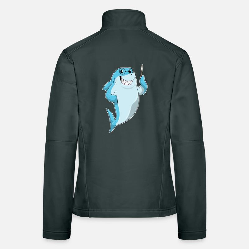 École du professeur de requin pointant des bâtons Veste en tissu softshell Femme