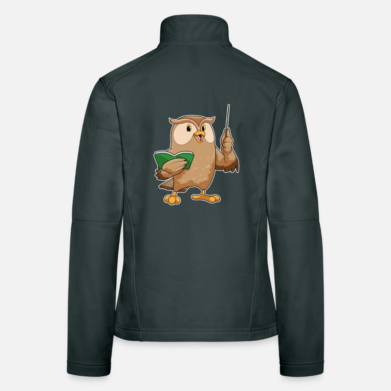 Owl teacher pointer school Women's Softshell Jacket