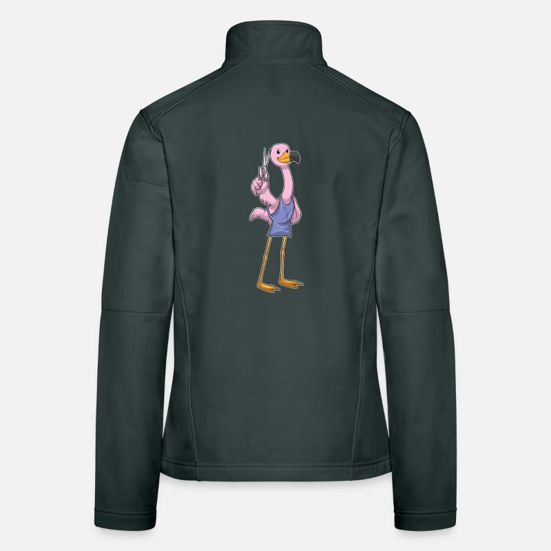 Flamingo Friseur Schere Frauen Softshelljacke