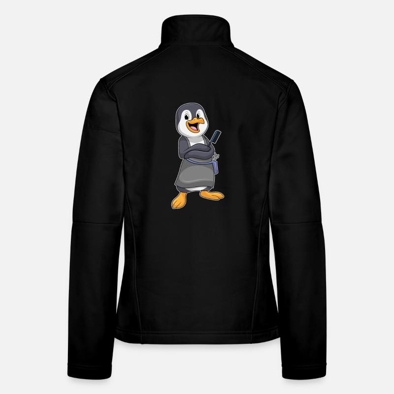 Pinguin Friseur Kamm Frauen Softshelljacke
