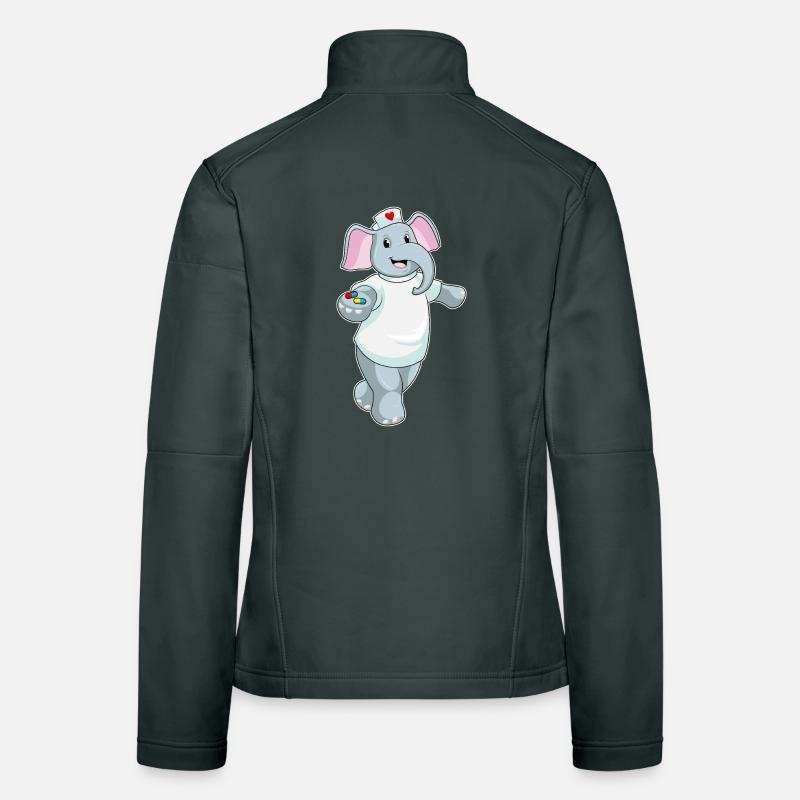 Médecine infirmière éléphant Veste en tissu softshell Femme